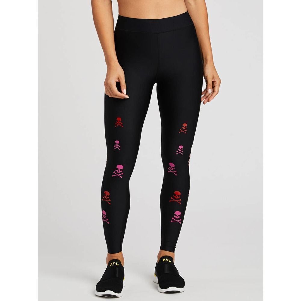 ULTRACOR‎ X SoulCycle Scatter Skull print ankle Leggings Size S yoga running gym